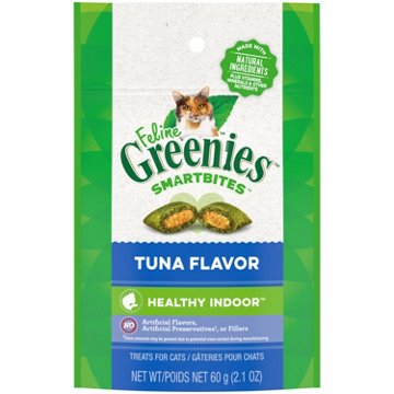 FELINE GREENIES SMARTBITES HEALTHY INDOOR Natural Treats for Cats - Tuna Flavor, 2.1 oz