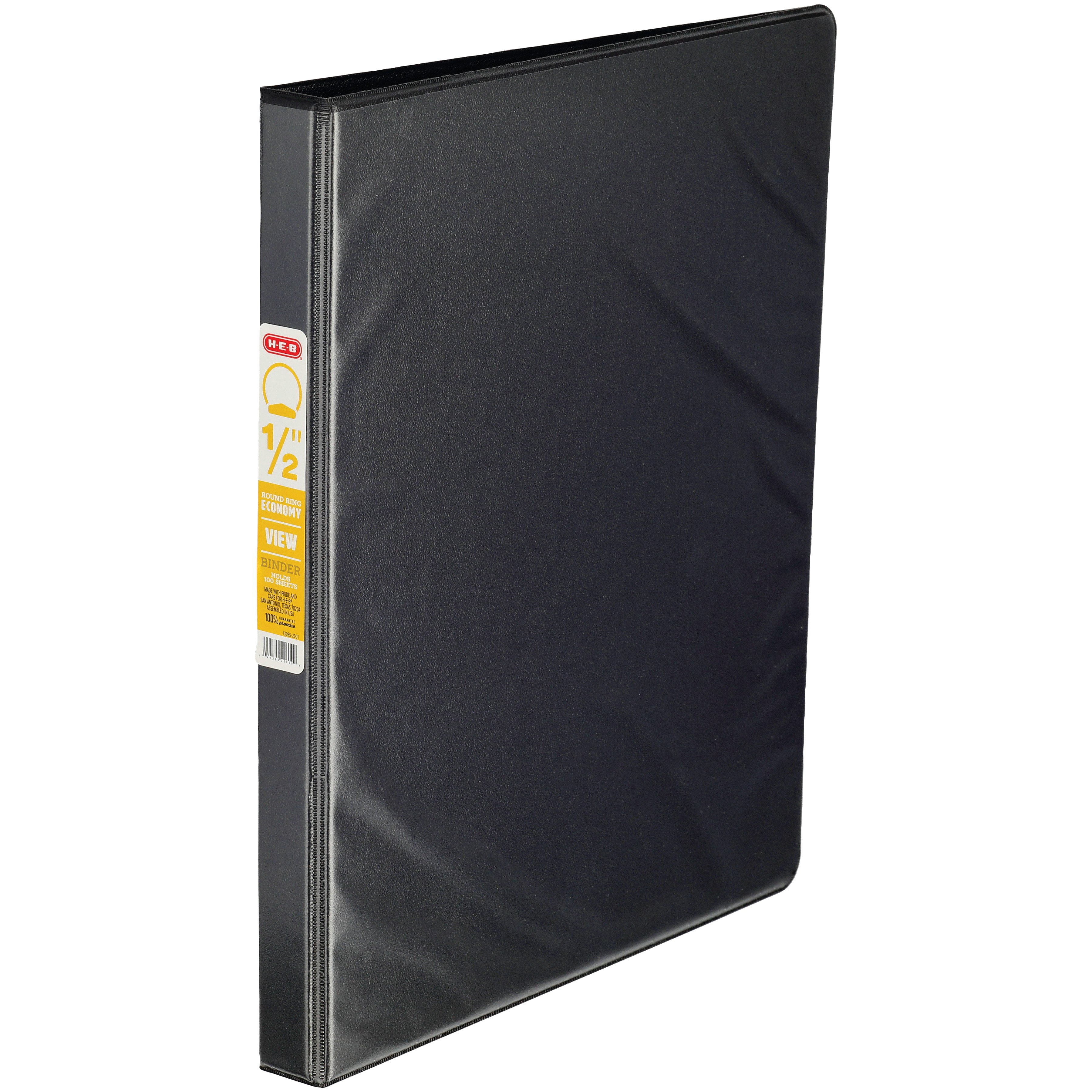 HEB Durable View Binder Black Shop Binders at HEB