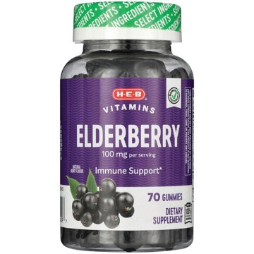 H-E-B Select Ingredients Elderberry Gummies - 100 mg, 70 ct