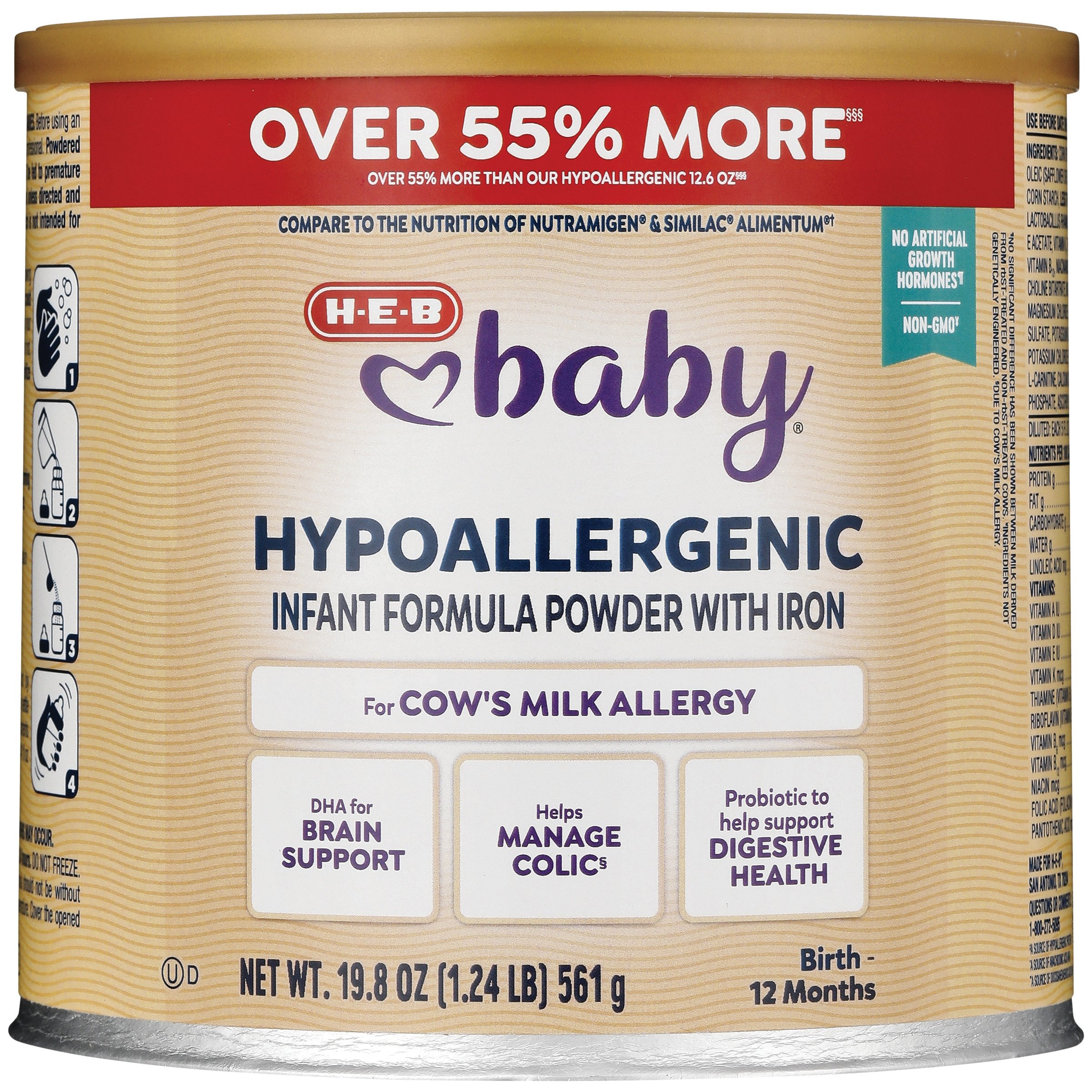 H-E-B Baby Hypoallergenic Infant Formula Powder with
