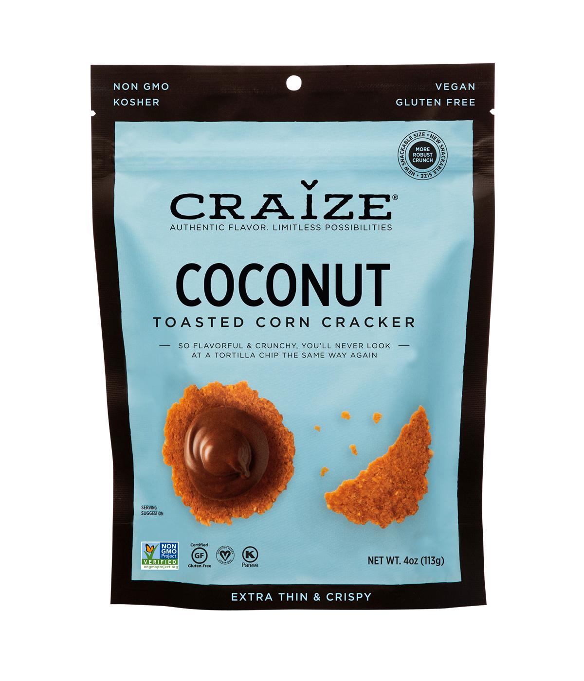 Craize Coconut Toasted Corn Crackers; image 1 of 2