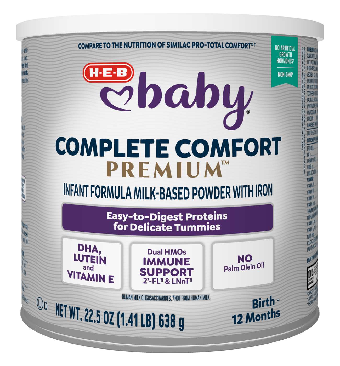 H-E-B Baby Complete Comfort Premium Baby Formula Milk-Based Powder with Iron; image 1 of 6