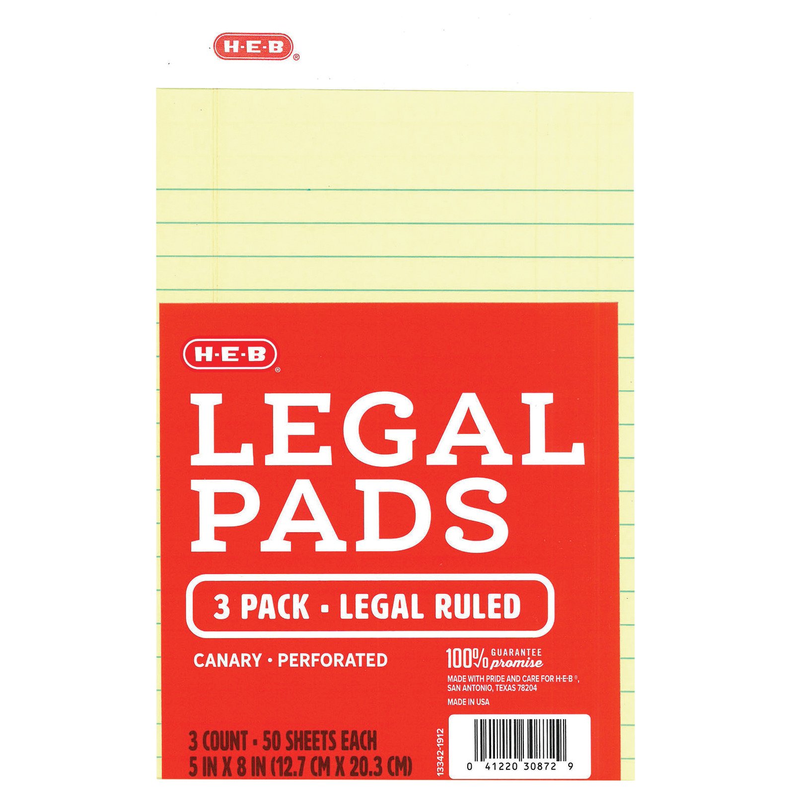 H-E-B Ruled Legal Pads - Canary, 5x8 - Shop Notebook Paper at H-E-B