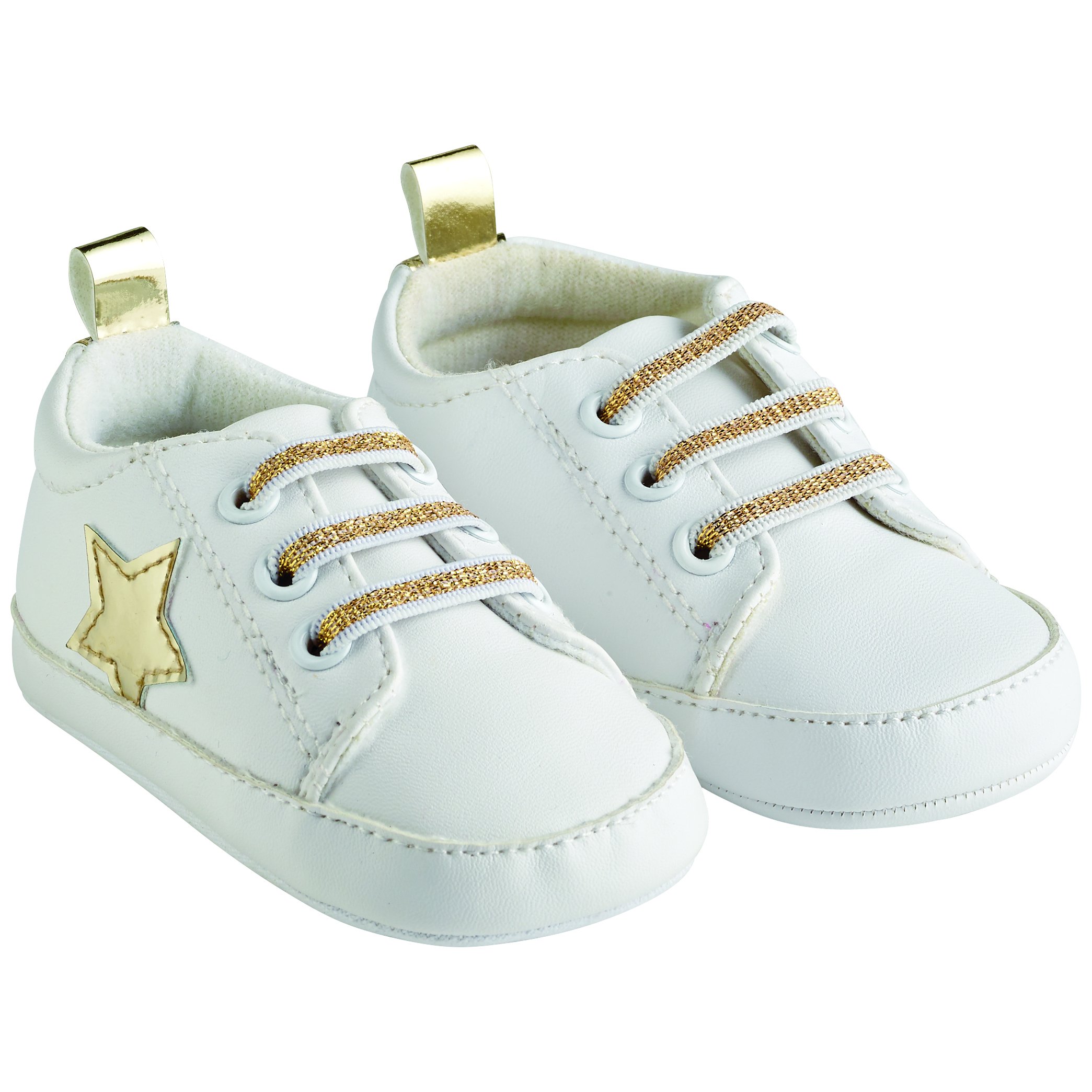 Rising Star Girls White Sneakers with Gold Star - Shop Shoes at H-E-B