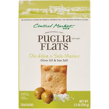 Central Market Puglia Flats Crackers - Olive Oil & Sea Salt, 5.3 oz
