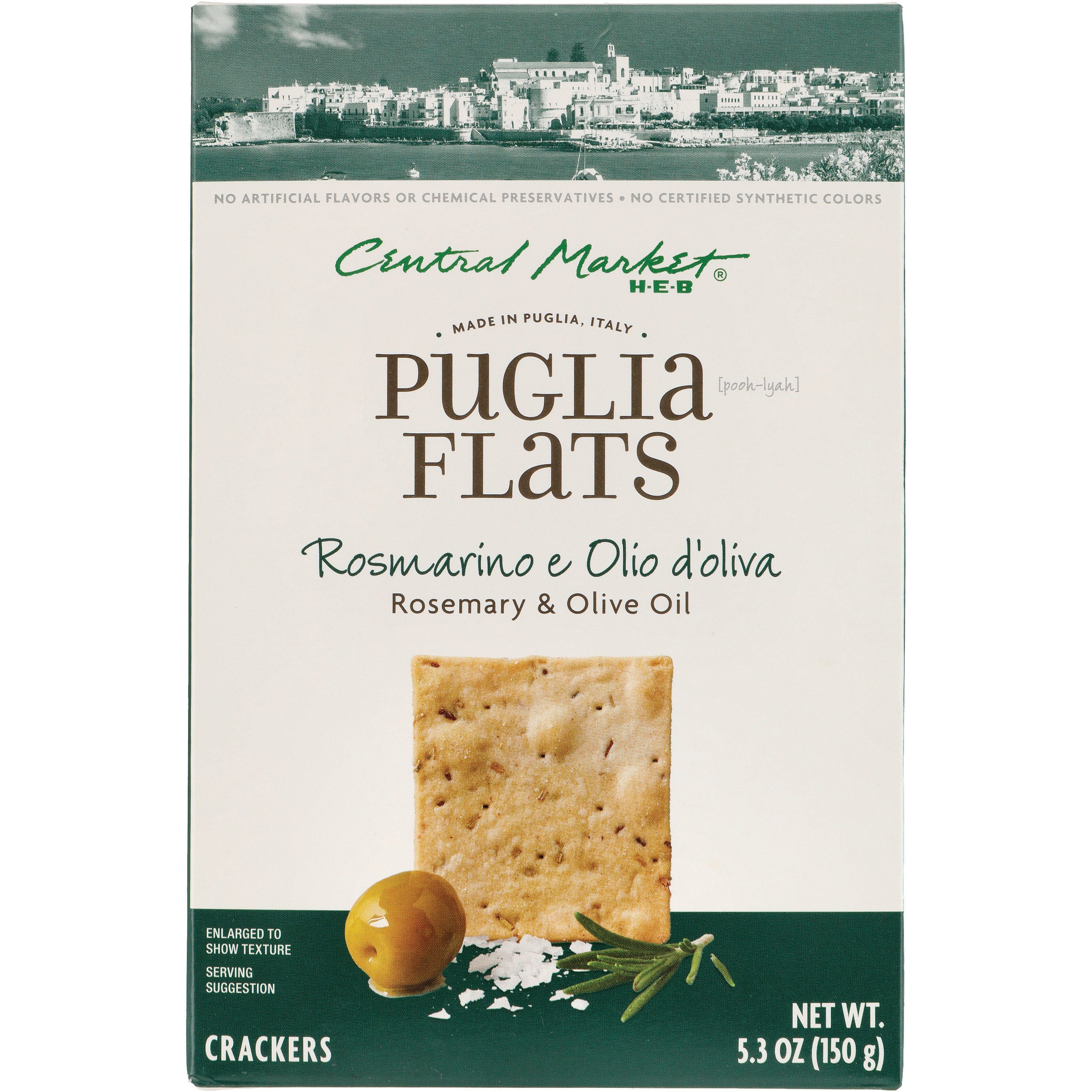 Central Market Rosemary & Olive Oil Puglia Flats Shop Crackers