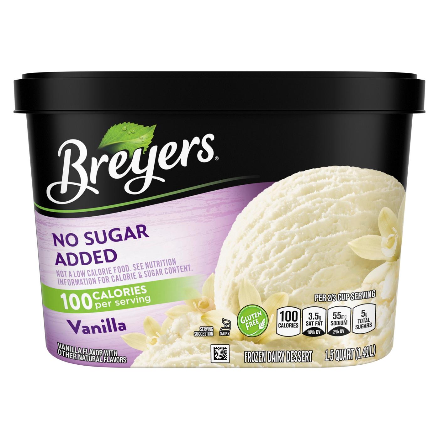 Breyers No Sugar Added Vanilla Frozen Dairy Dessert; image 1 of 9