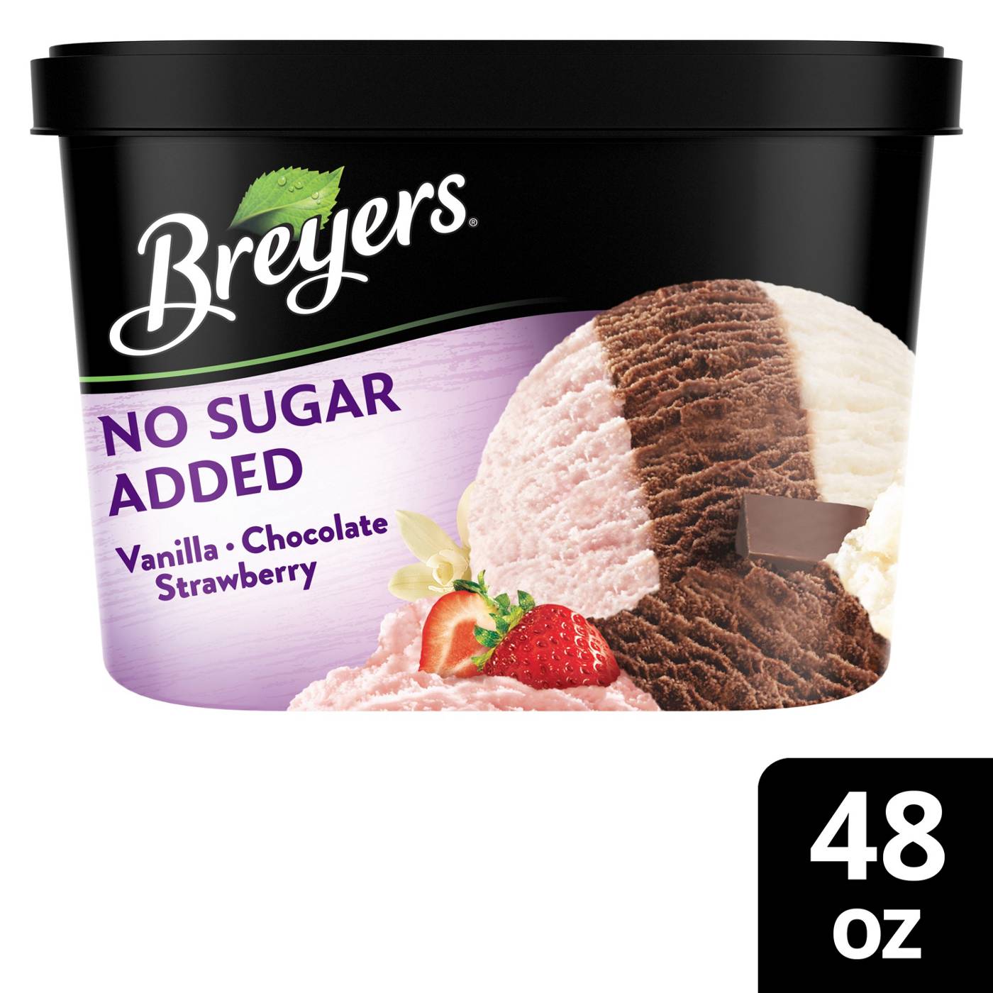 Breyers No Sugar Added Vanilla Chocolate Strawberry Frozen Dairy Dessert; image 3 of 4