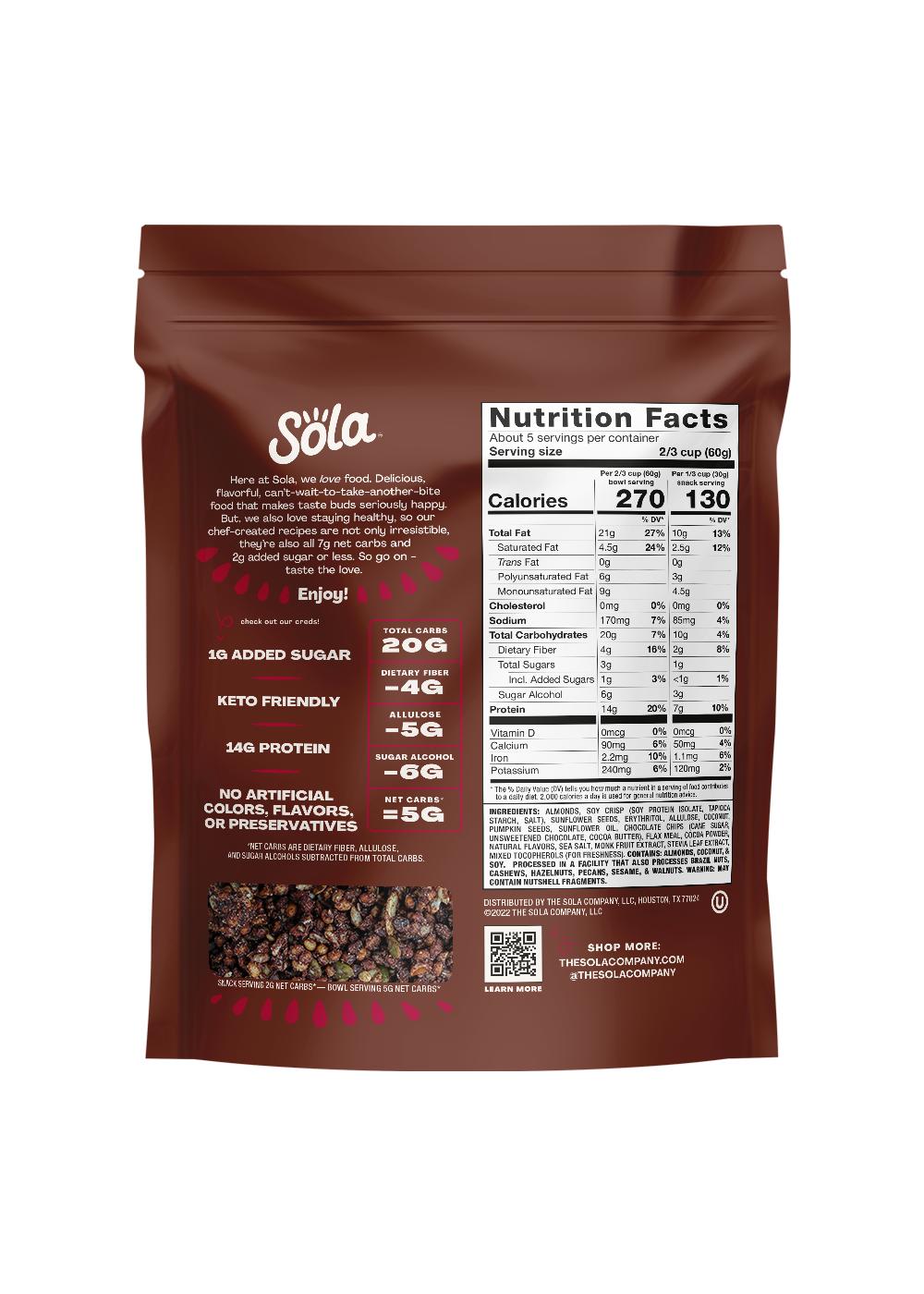 Sola 14g Protein Granola - Double Chocolate; image 2 of 3