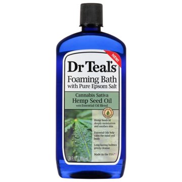 Dr Teal's Foaming Bath with Pure Epsom Salt and Hemp Seed Oil, 34 oz
