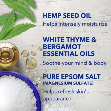 Dr Teal's Foaming Bath with Pure Epsom Salt and Hemp Seed Oil, 34 oz