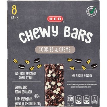 H-E-B Cookies & Creme Chewy Bars, 8 ct