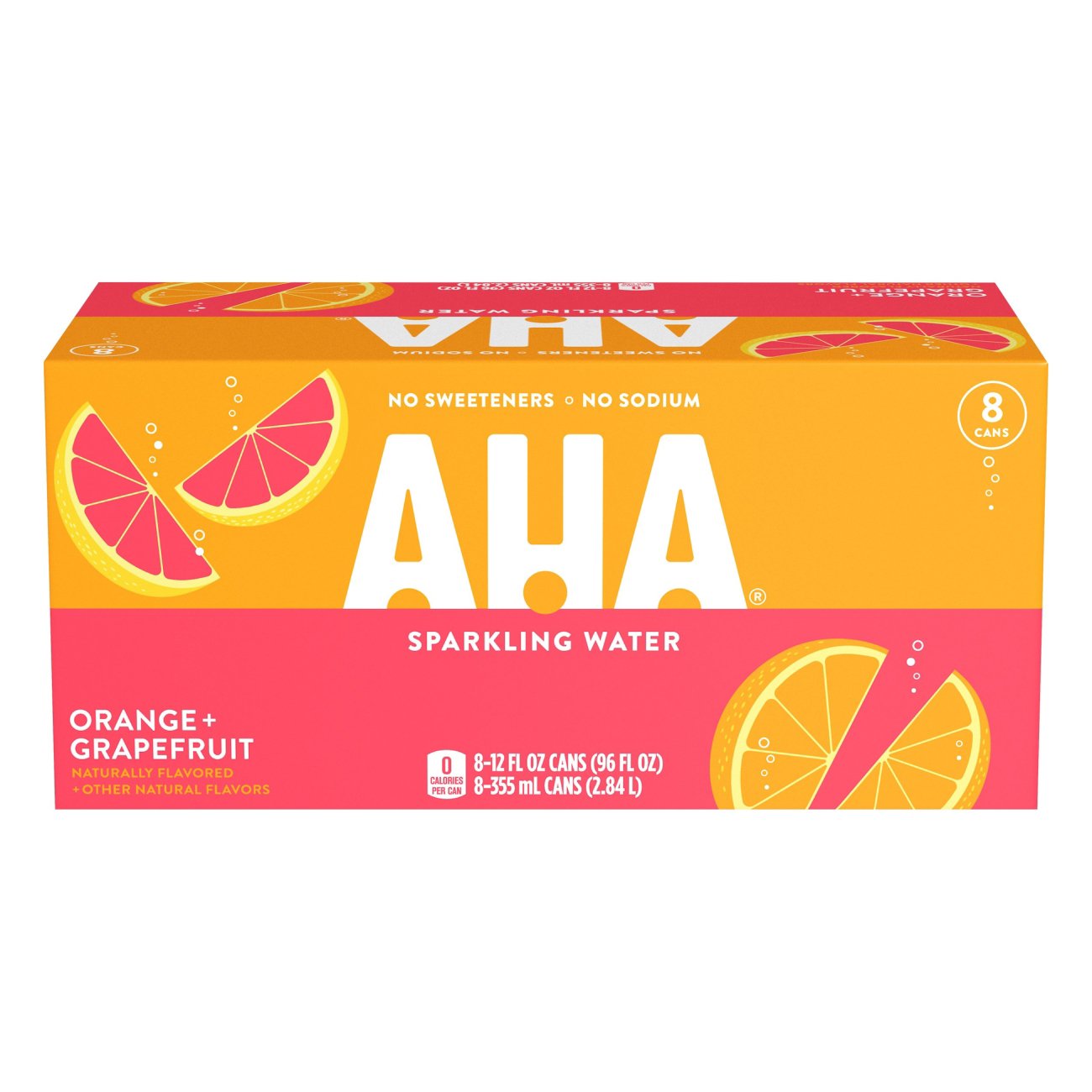 Aha Orange + Grapefruit Sparkling Water 12 oz Cans Shop Water at HEB