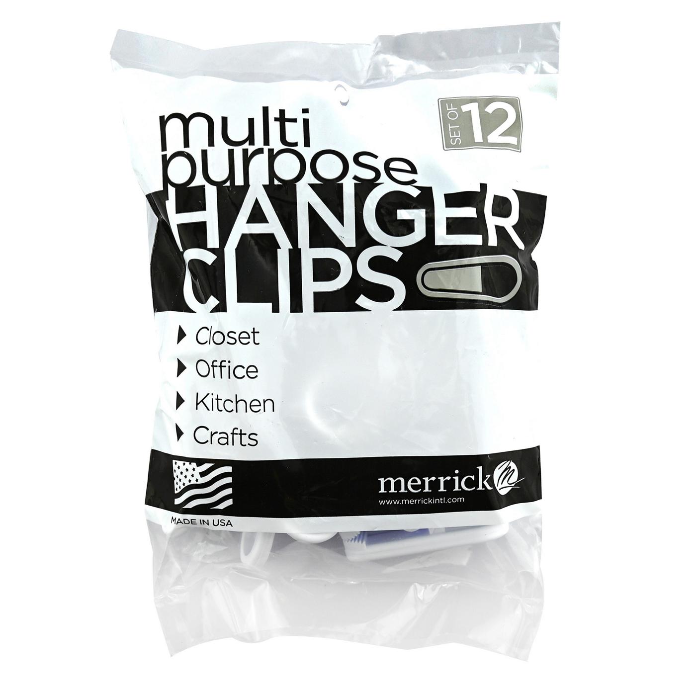 Merrick Multi Purpose Plastic Hanger Clips – White; image 1 of 3