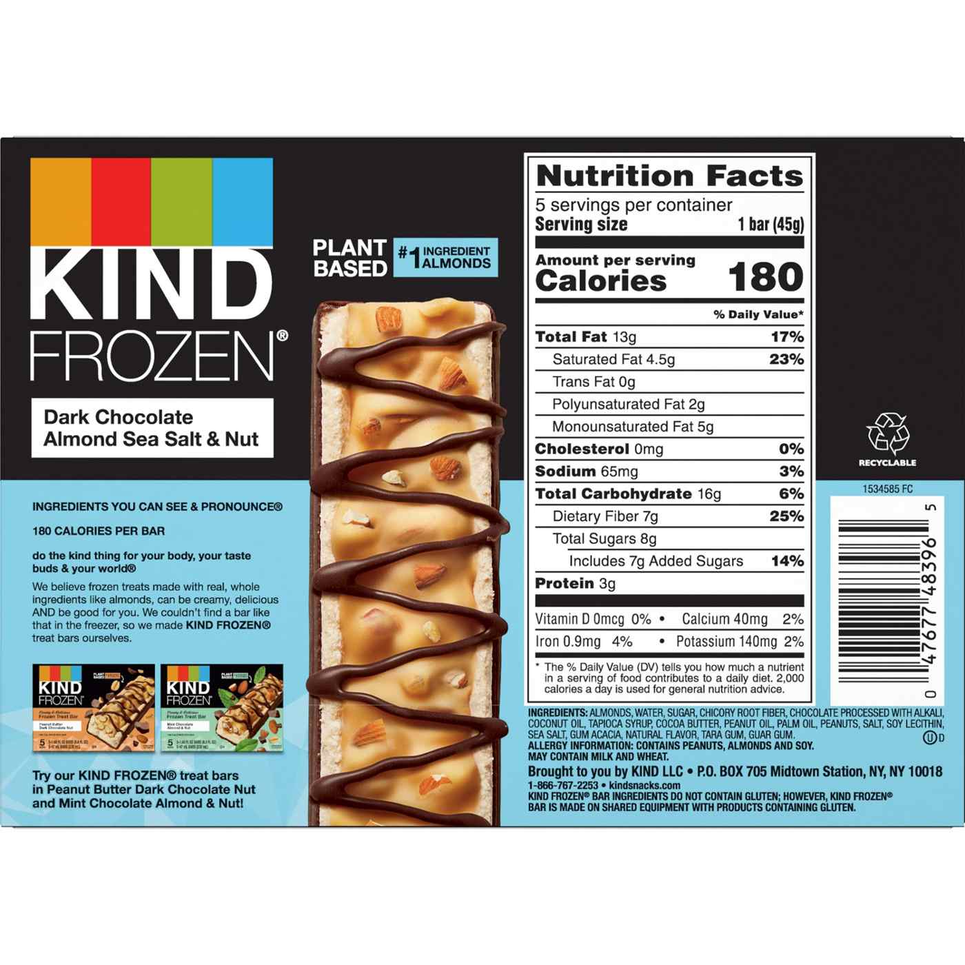 Kind Frozen Dark Chocolate Almond Sea Salt Frozen Treat Bars; image 2 of 4