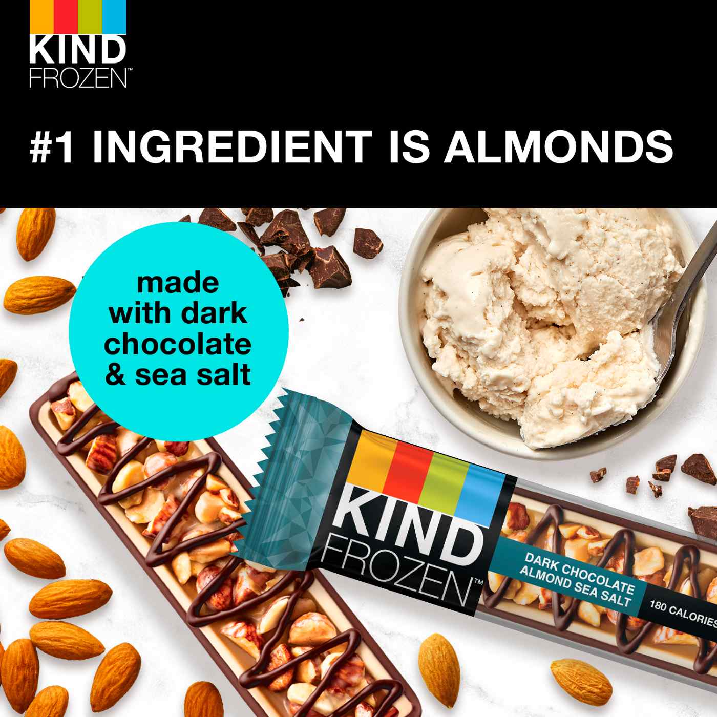 Kind Frozen Dark Chocolate Almond Sea Salt Frozen Treat Bars; image 3 of 4