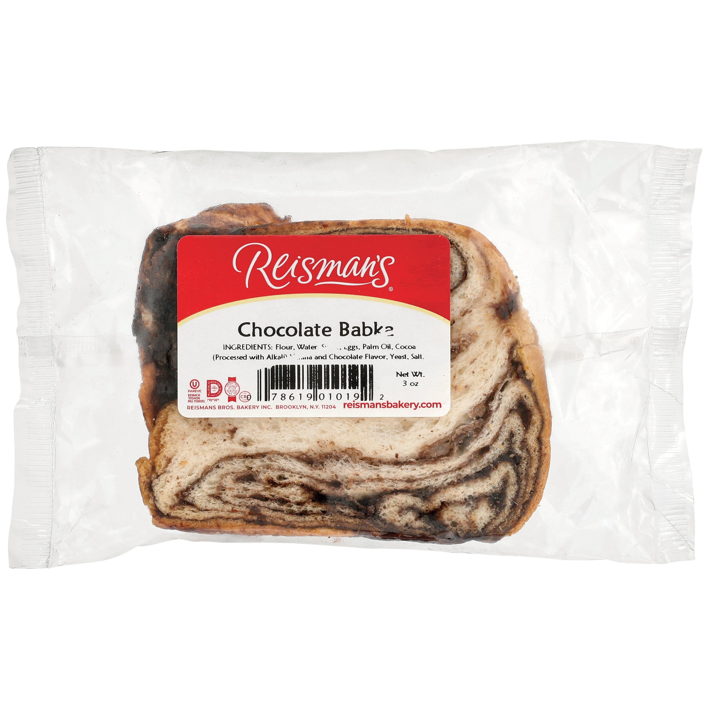 Reisman's Chocolate Babka Slice, Kosher Shop Sweet Rolls & Scones at