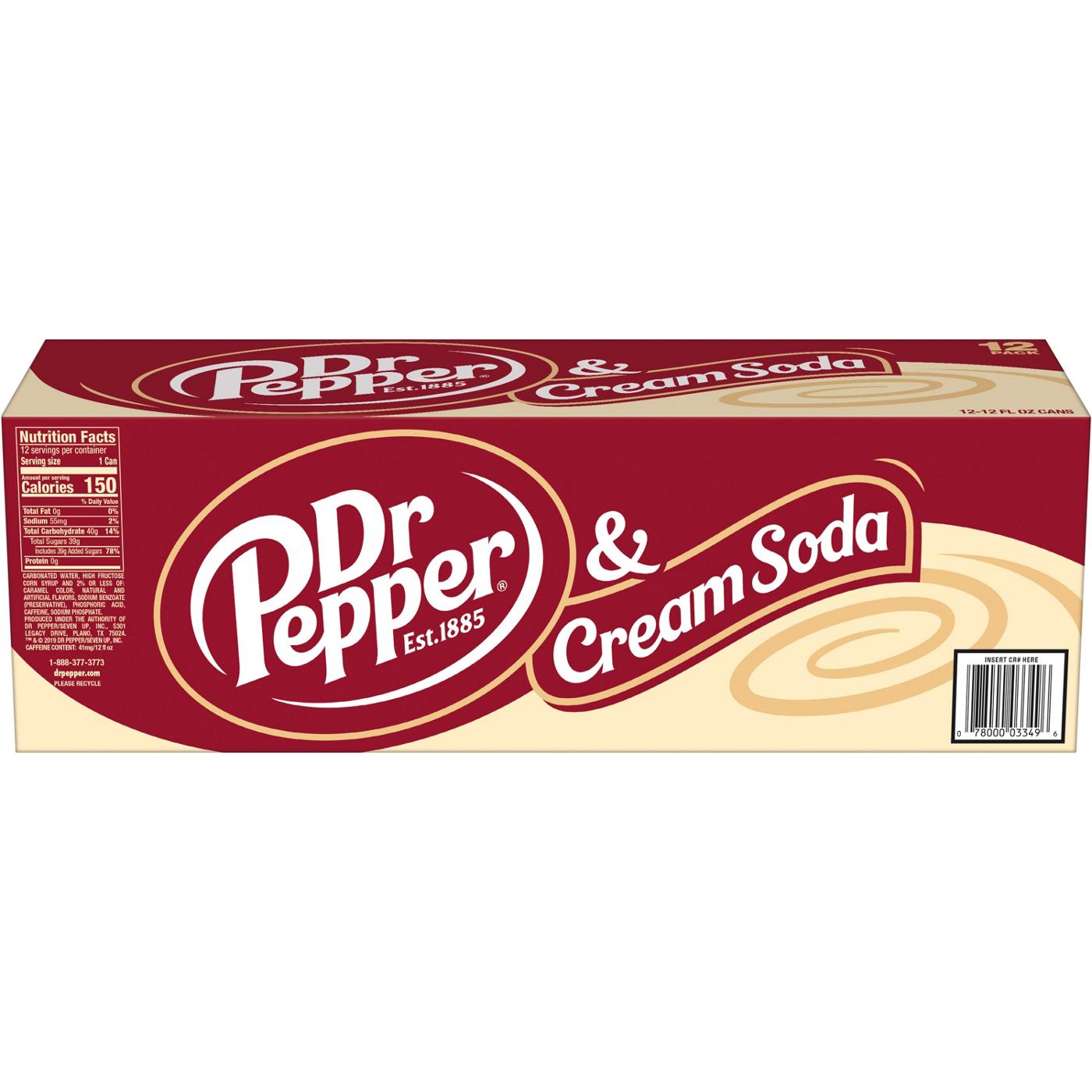 Dr Pepper & Cream Soda 12 oz Cans; image 4 of 7
