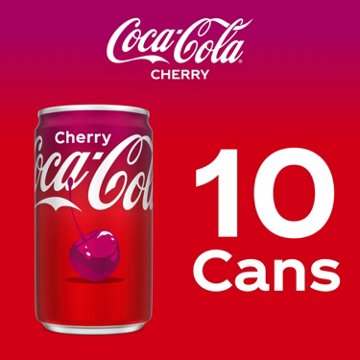 Coca-Cola Cherry Coke Soda Soft Drink Fridge Pack 10 pk Mini Cans