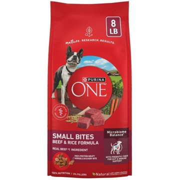 Purina ONE Small Bites  High Protein Dry Dog Food Natural Beef and Rice Formula