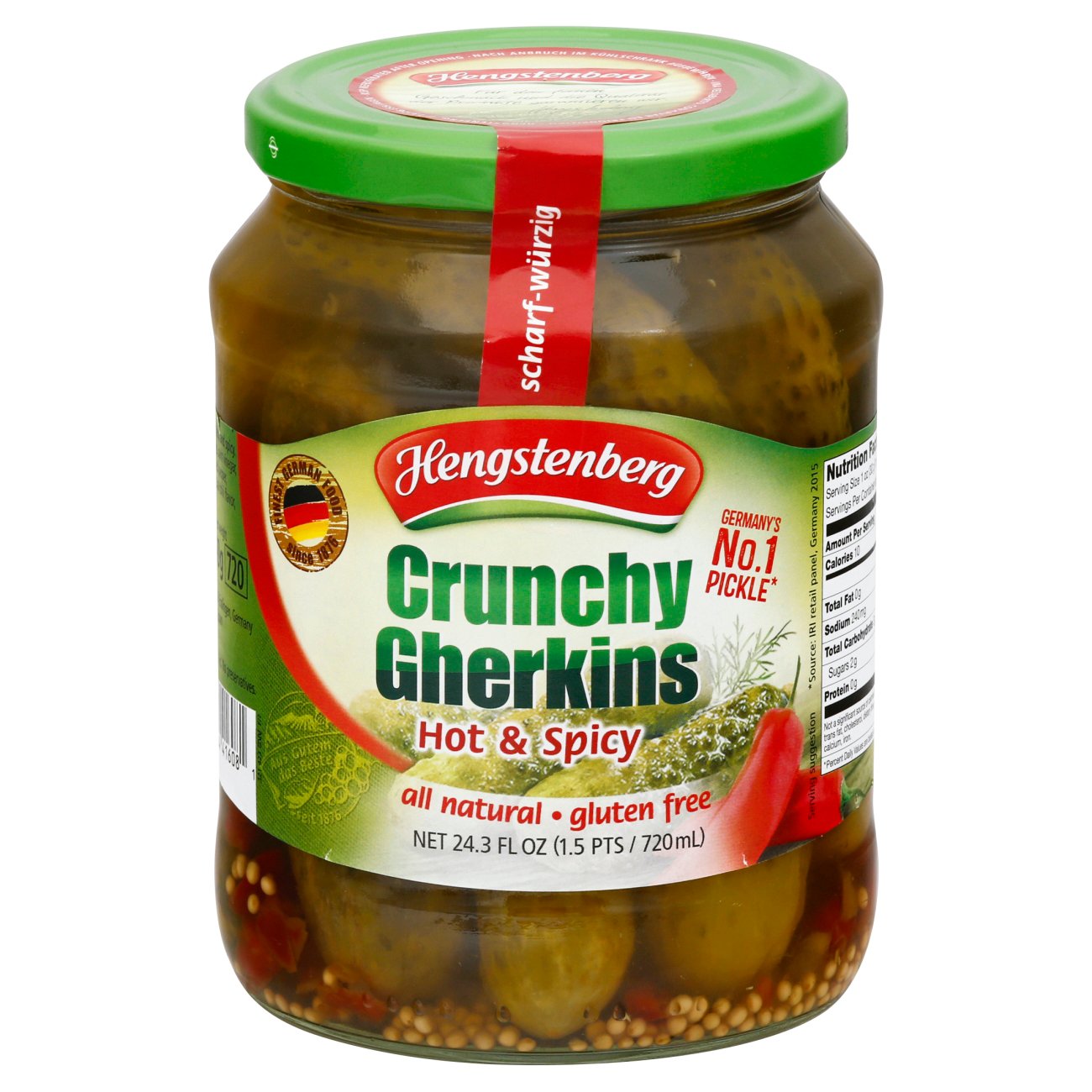 Hengstenberg Hot & Spicy Crunchy Gherkins Shop Pickles & Cucumber at