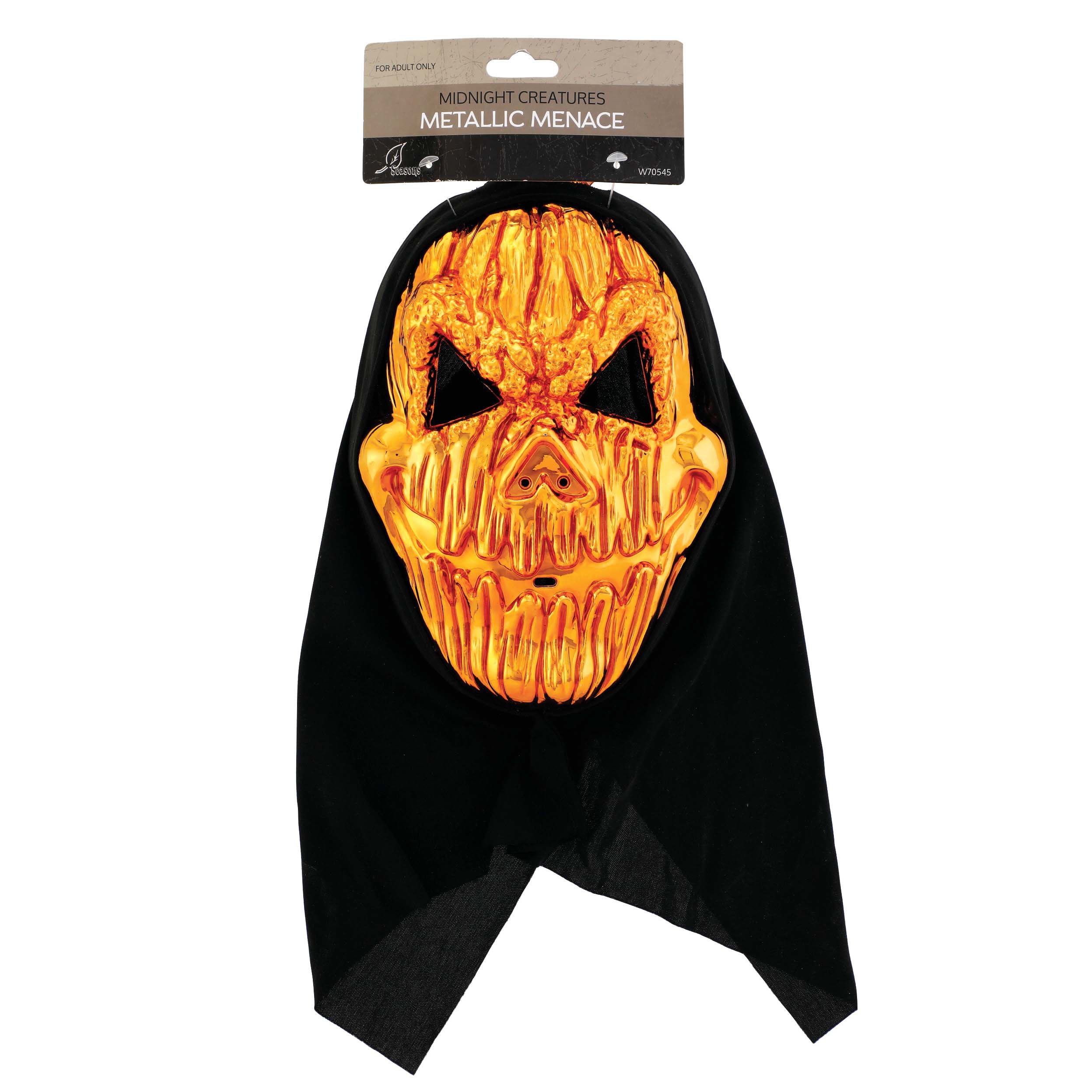 Seasons Midnight Creatures Metallic Menace Hooded Halloween Mask Shop