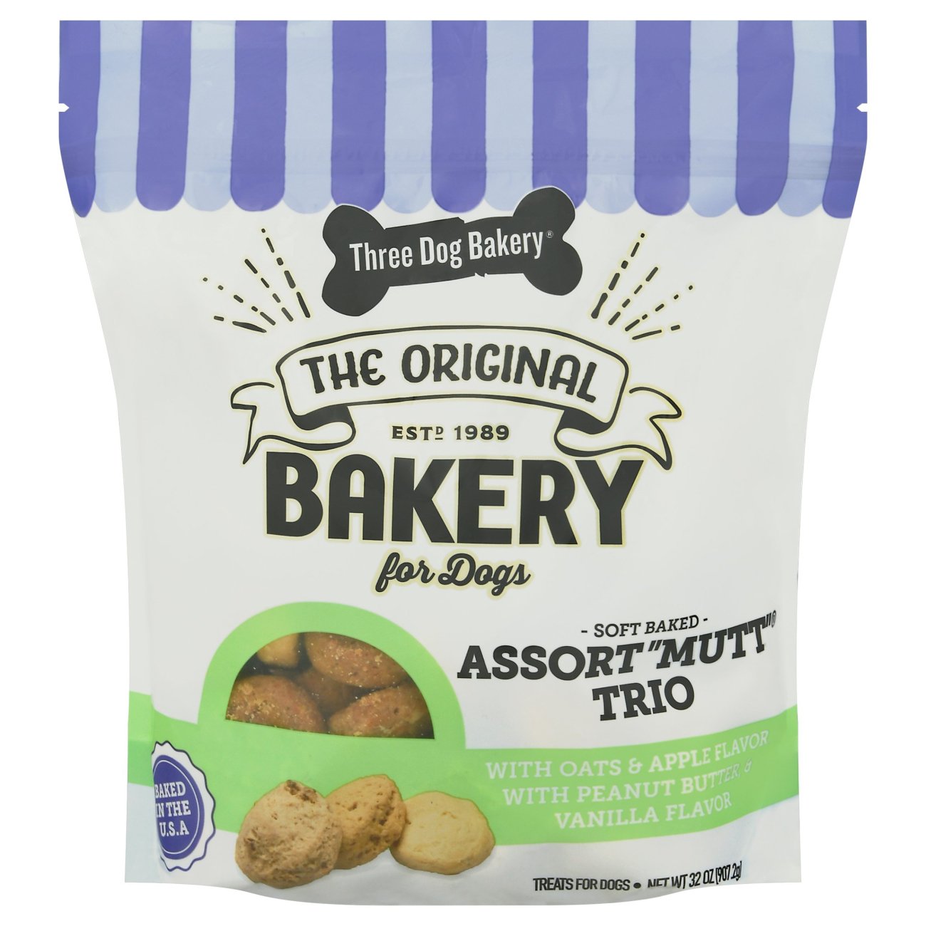 Three Dog Bakery Assorted Mutt Trio Dog Treats Shop Biscuits at HEB