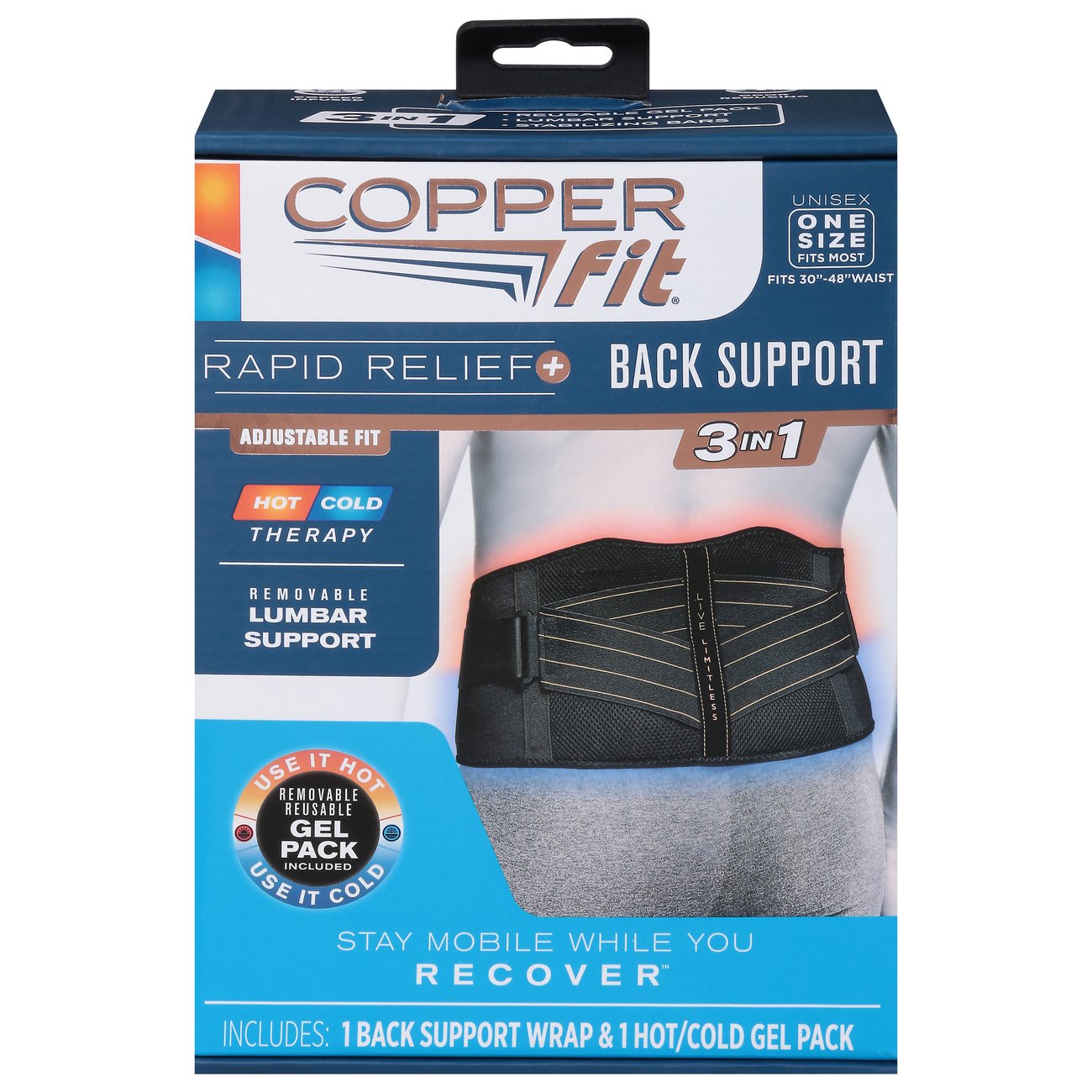 矯正用品・補助ベルト LAVA x B-fit High Support 140d TIGHT M As Seen On TV Copper Fit Rapid Relief Back Support - Shop Sleeves