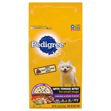 Pedigree With Tender Bites for Small Dogs Adult Dry Dog Food - Chicken and Steak Flavor