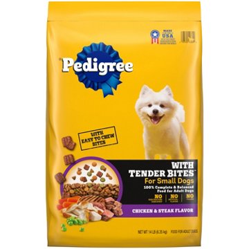Pedigree With Tender Bites for Small Dogs Adult Dry Dog Food - Chicken and Steak Flavor