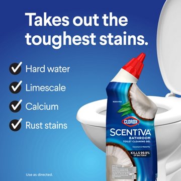 Clorox Scentiva Bathroom Toilet Cleaning Gel - Coconut and Waterlily, 24 oz