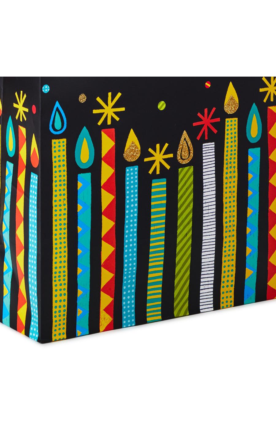 Hallmark Happy Birthday Candles Gift Bag Black Shop Gift wrap at HEB