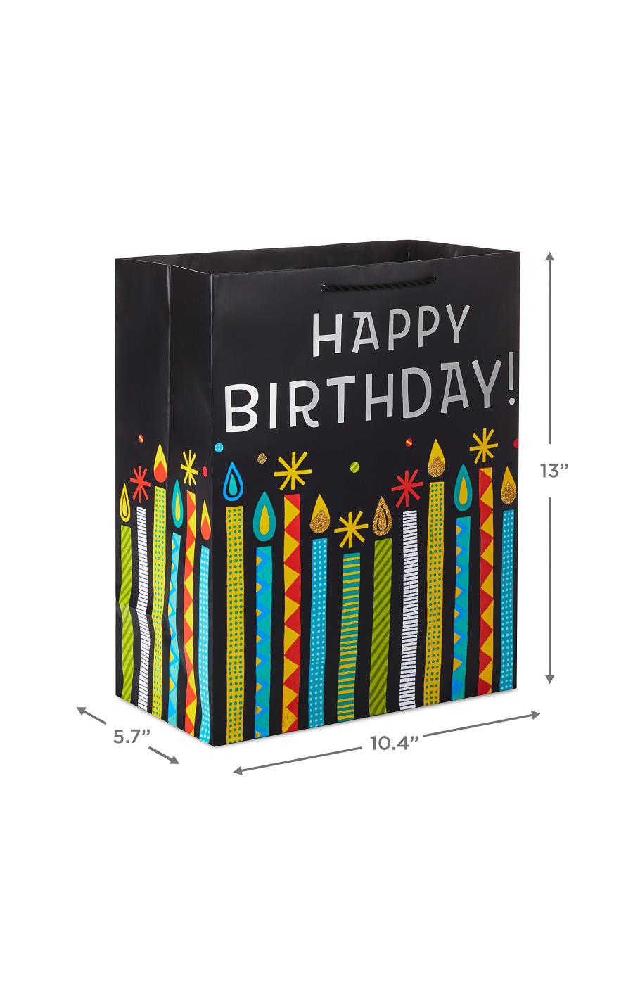 Hallmark Happy Birthday Candles Gift Bag - Black; image 4 of 5