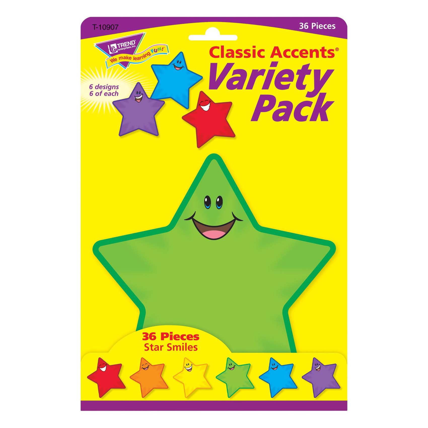 T-10907 Star Smiles Classic Accents® Variety Pack Trend Enterprises Inc 