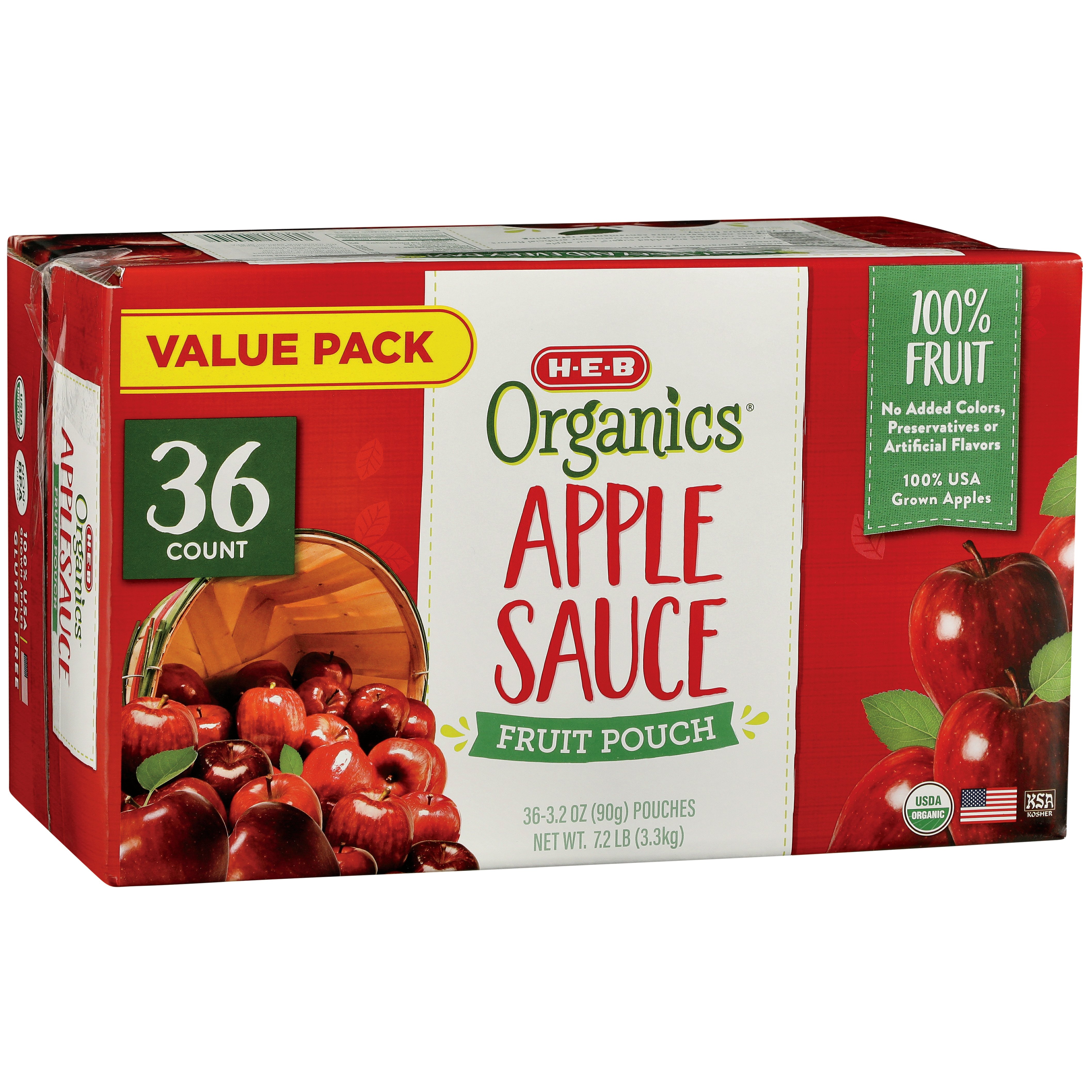 H-E-B Organics Apple Sauce Fruit Pouches Value Pack - Shop Fruit At H-E-B