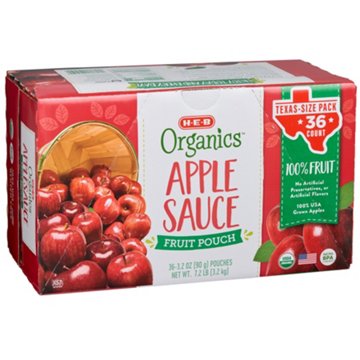H-E-B Organics Applesauce Pouches - Texas-Size Pack, 36 ct