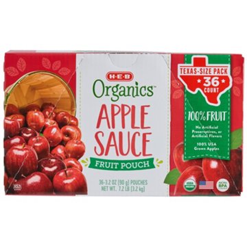 H-E-B Organics Applesauce Pouches - Texas-Size Pack, 36 ct