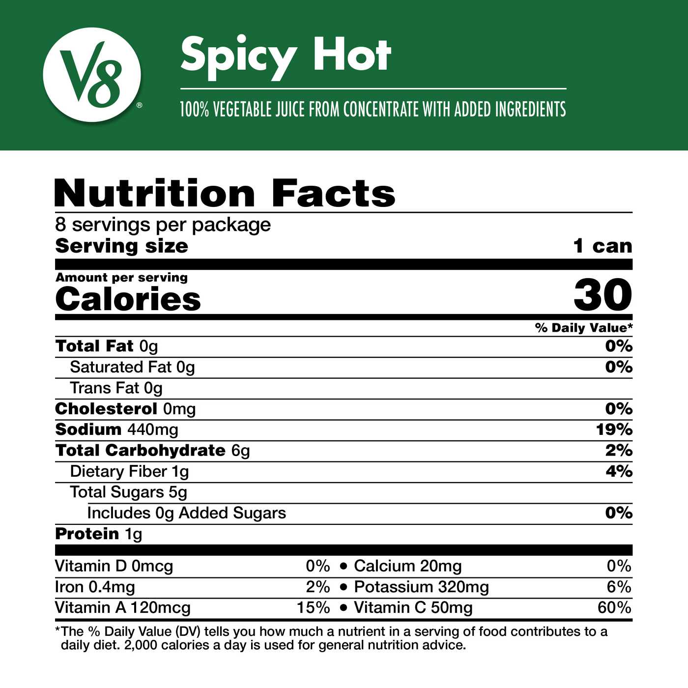 V8 Spicy Hot 100% Vegetable Juice; image 4 of 8