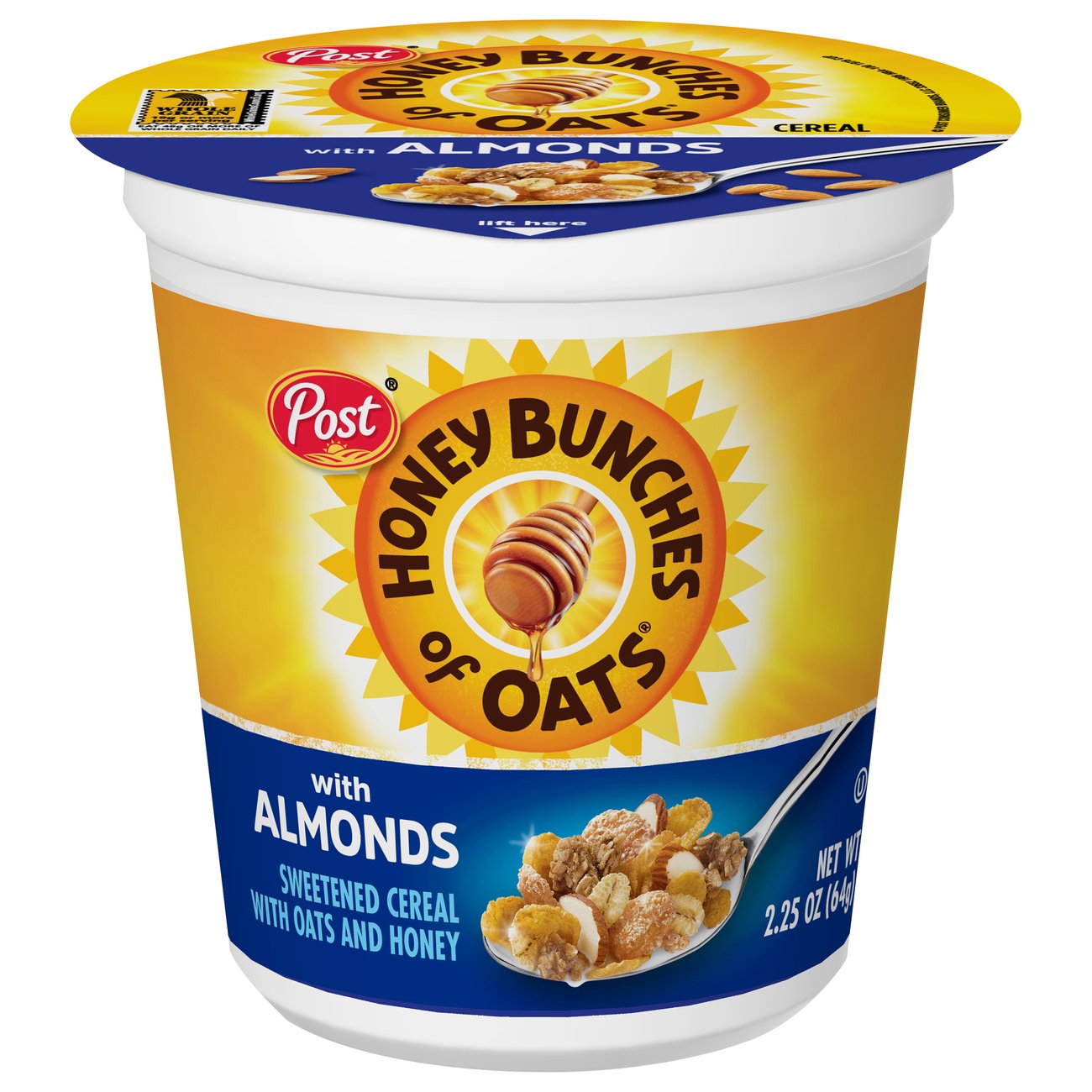 Ok Go! Honey Bunches of Oats With Almonds Cereal Cup, 2.43 oz.