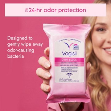 Vagisil Odor Block Daily Freshening Wipes, 20 ct