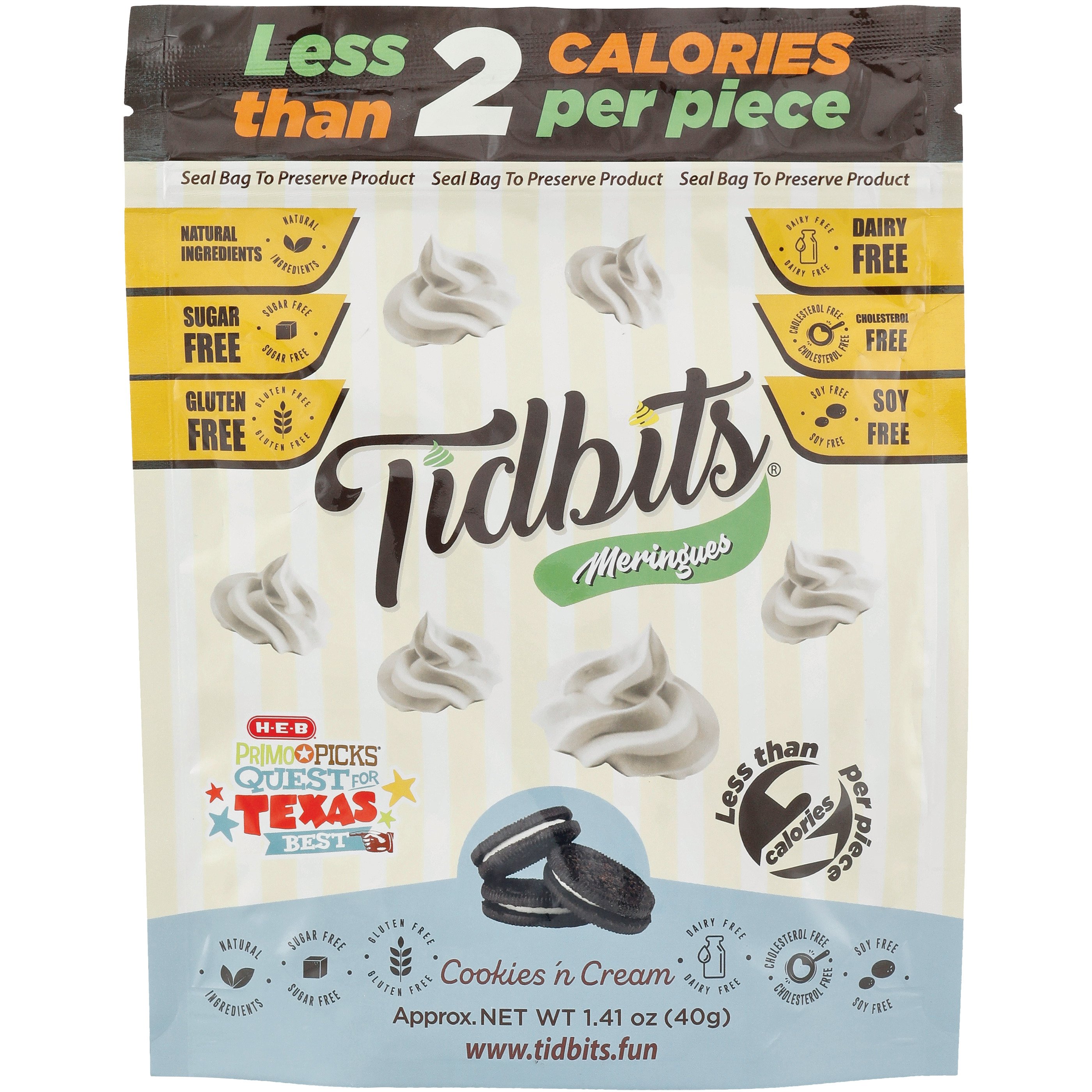 Tidbits Cookies & Cream Meringue Cookies Shop Cookies at HEB