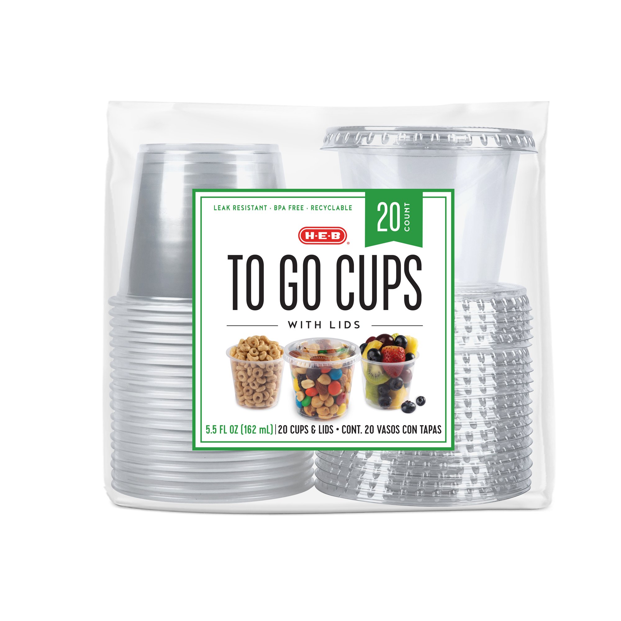 H-E-B 44 oz Texas Size Clear Plastic Cups with Lids and Straws