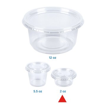 H-E-B 2 oz Clear Plastic To Go Cups with Lids, 50 pk