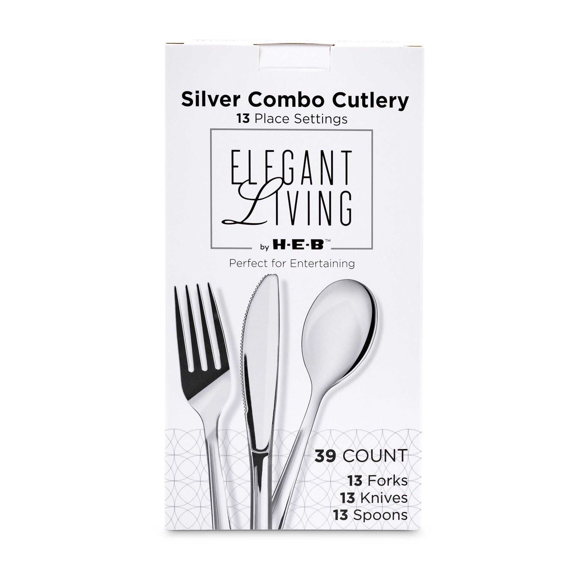 Elegant Living by HEB Plastic Knives, Forks & Spoons Combo Pack