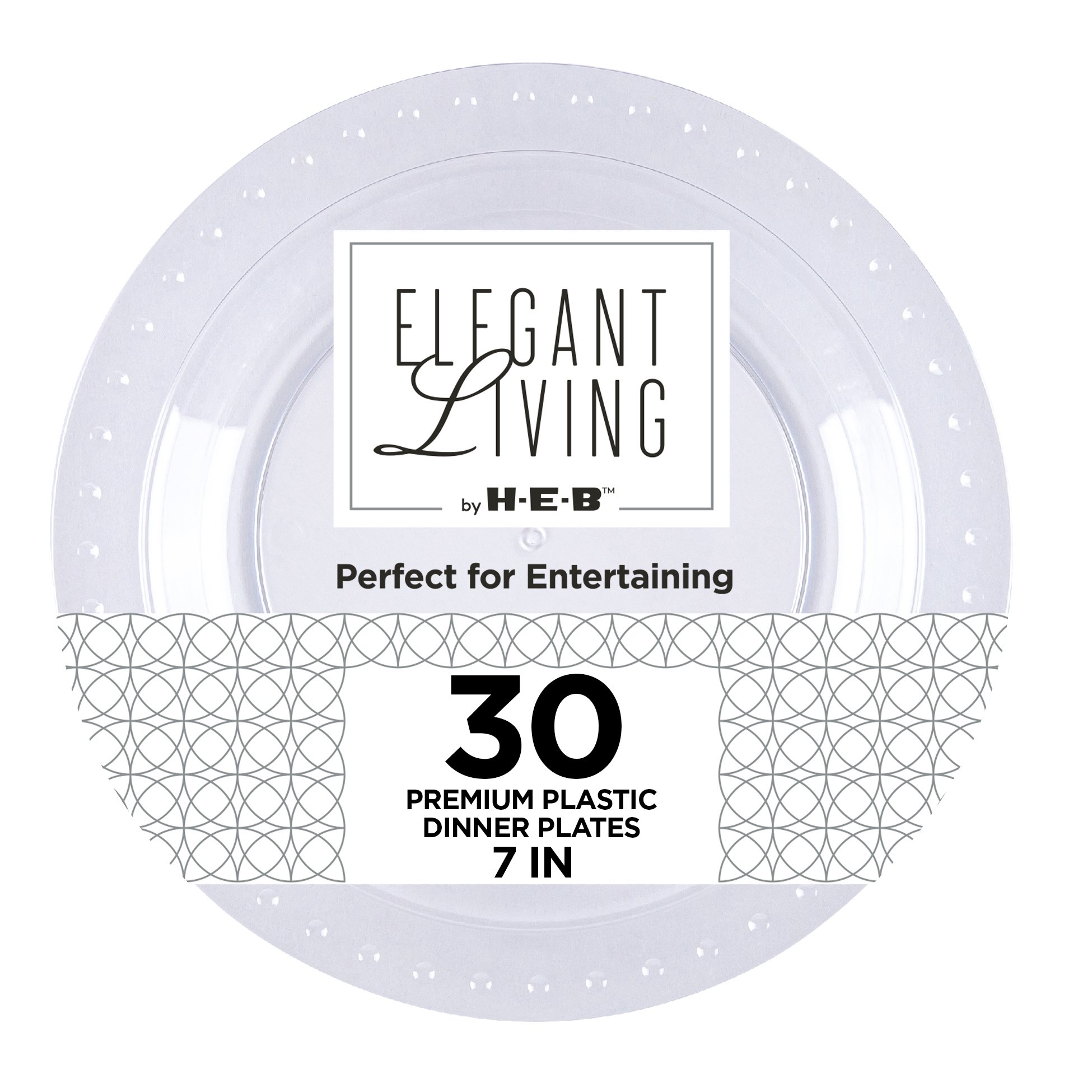 Elegant Living by HEB 7" Premium Clear Plastic Plates Shop Plates