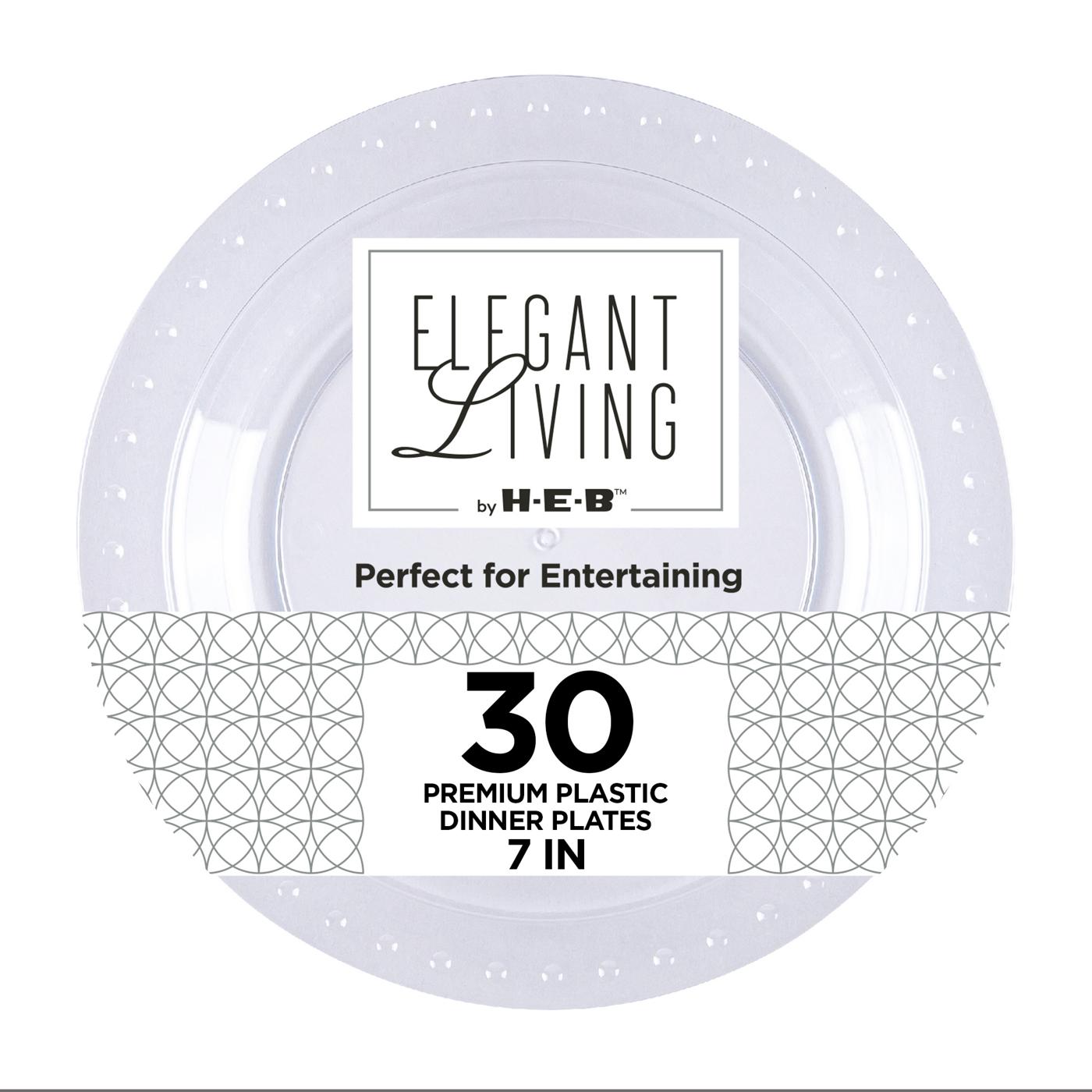 Elegant Living by H-E-B 7" Premium Clear Plastic Plates; image 1 of 5