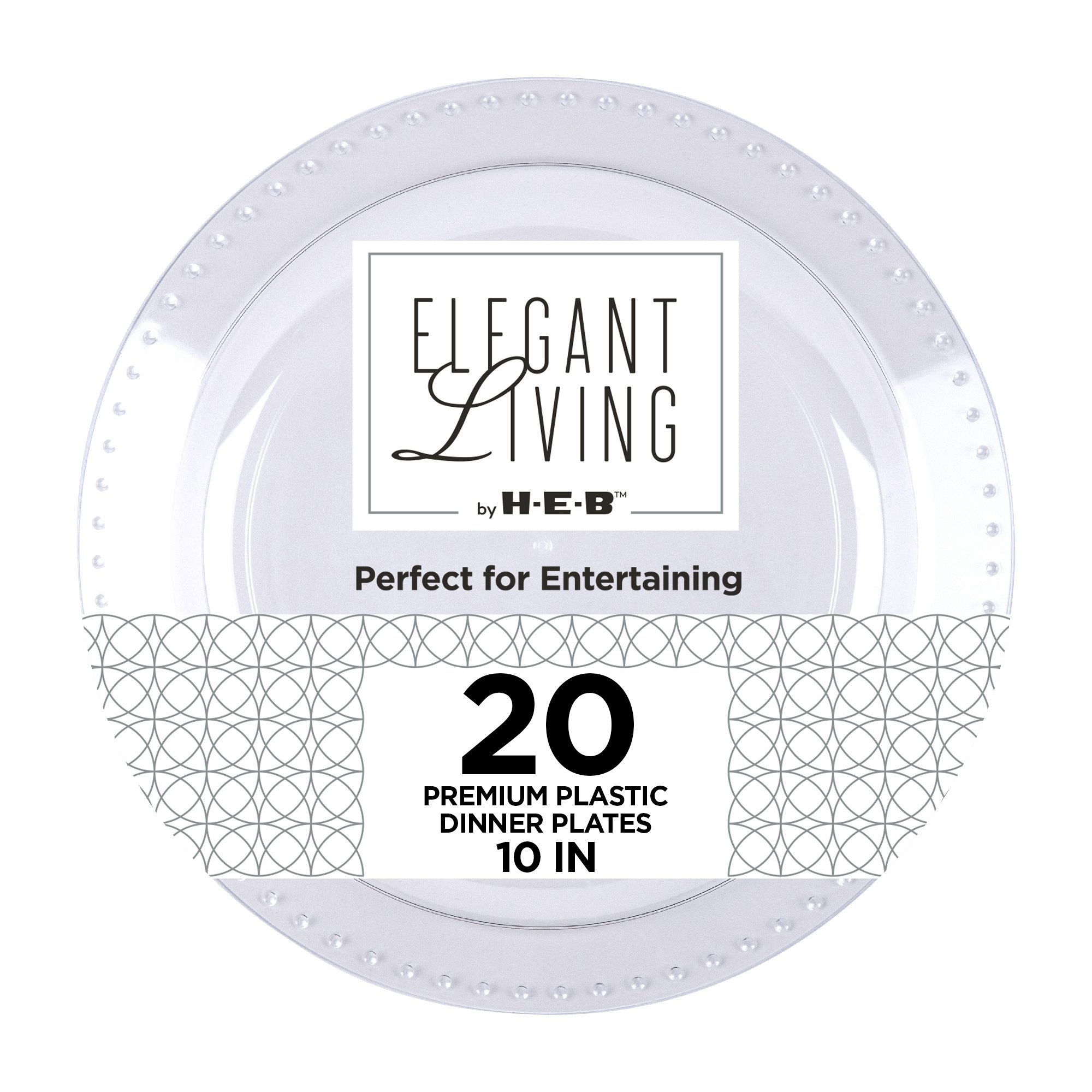 Elegant Living by H-E-B 10 Premium Clear Plastic Plates - Shop Plates &  Bowls at H-E-B