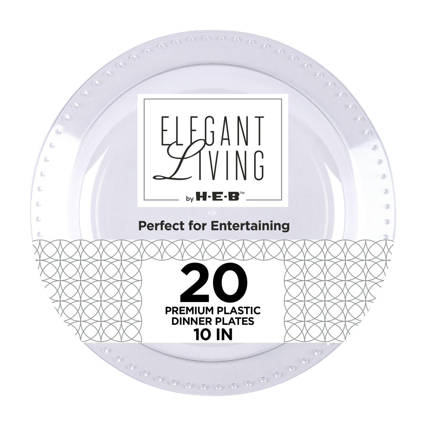 Elegant Living by H-E-B 10" Premium Clear Plastic Plates; image 1 of 4