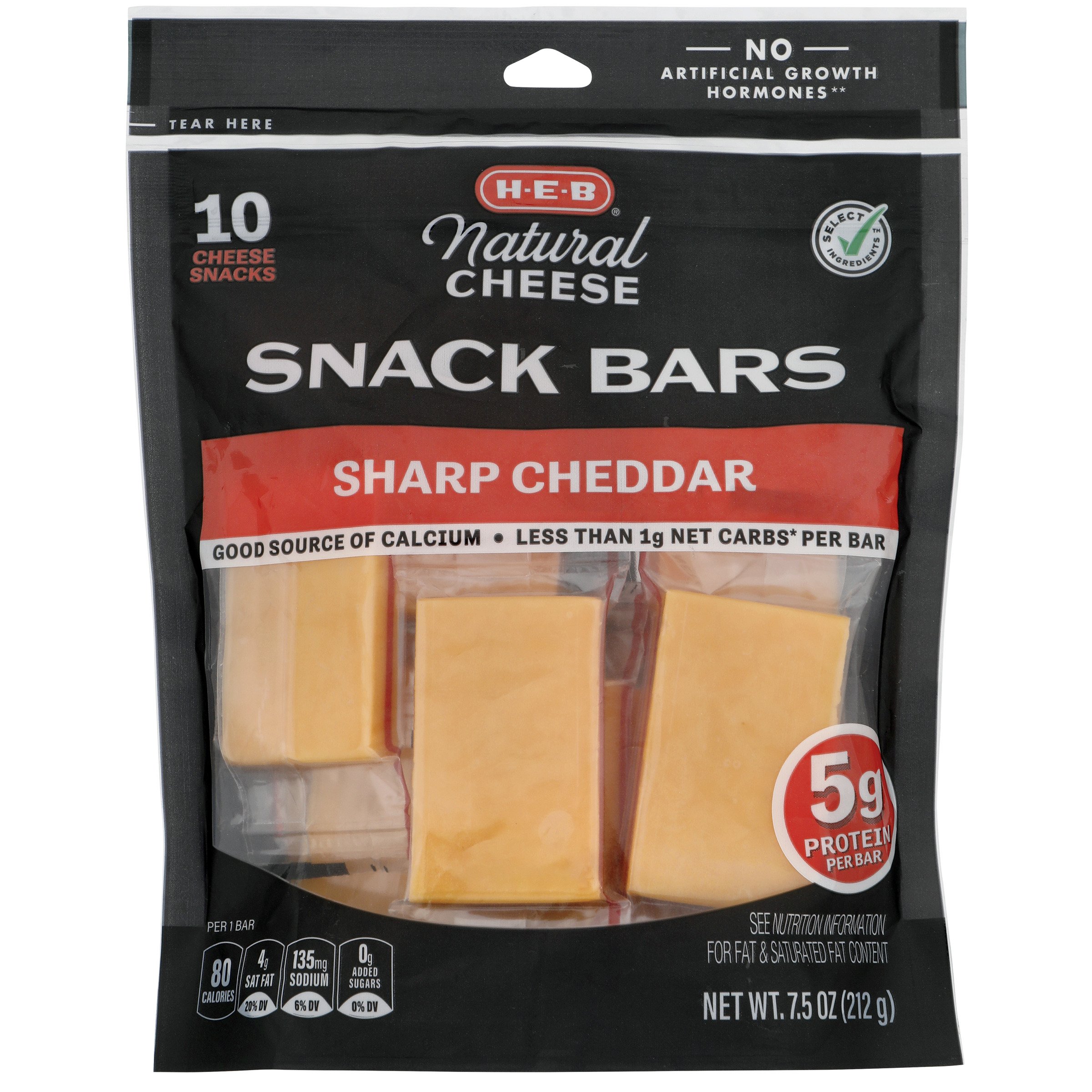 H-E-B Sharp Cheddar Cheese Snack Bars, 10 Ct - Shop Cheese At H-E-B