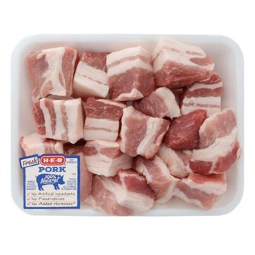 H-E-B Cubed Pork Belly, Avg. 1.48 lbs